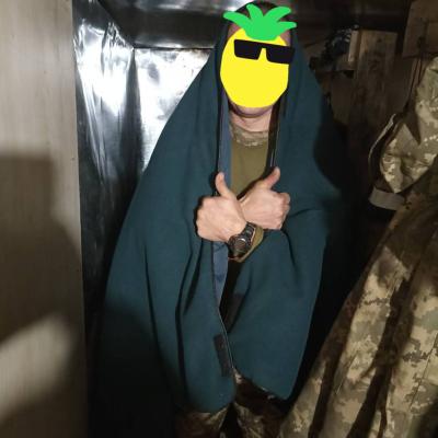 The warm blanket warmed the soldier's body!