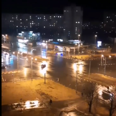What is that shining above? No, not stars, but Kharkiv street lamps!